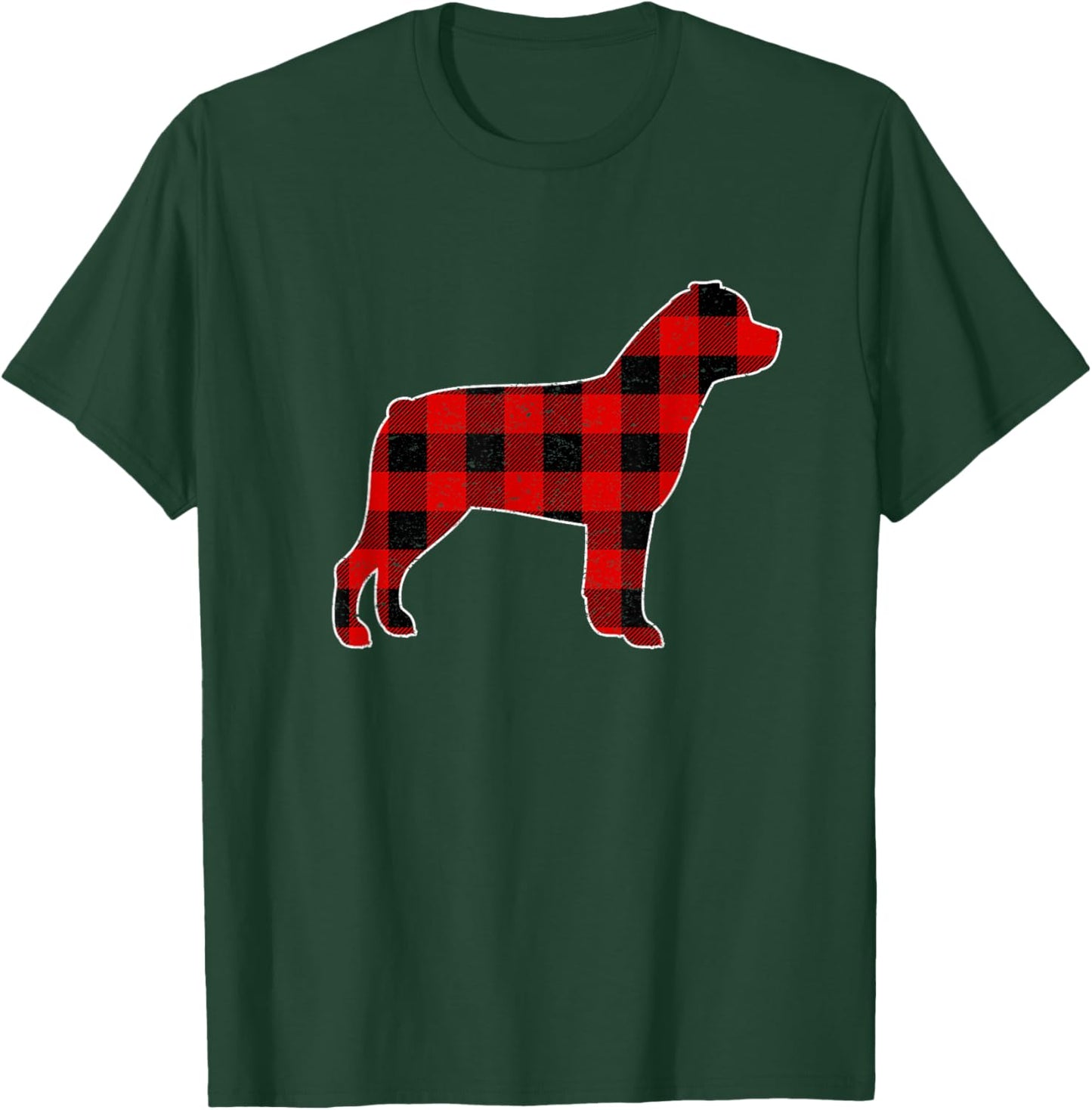 Christmas Rottweiler Pajama Pj, Christmas Dog Buffalo Plaid Women Kids T-Shirt - T-Shirt | Forest