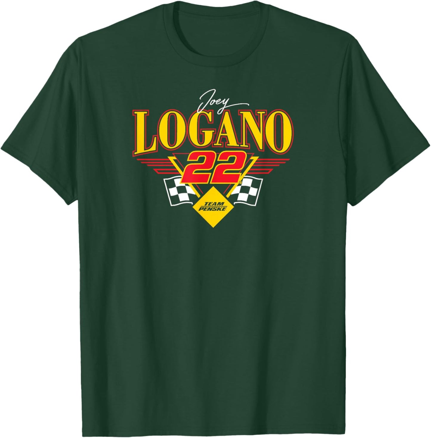 NASCAR - Joey Logano 22 Team Penske Triangle Wings Black T-Shirt - T-Shirt | Forest