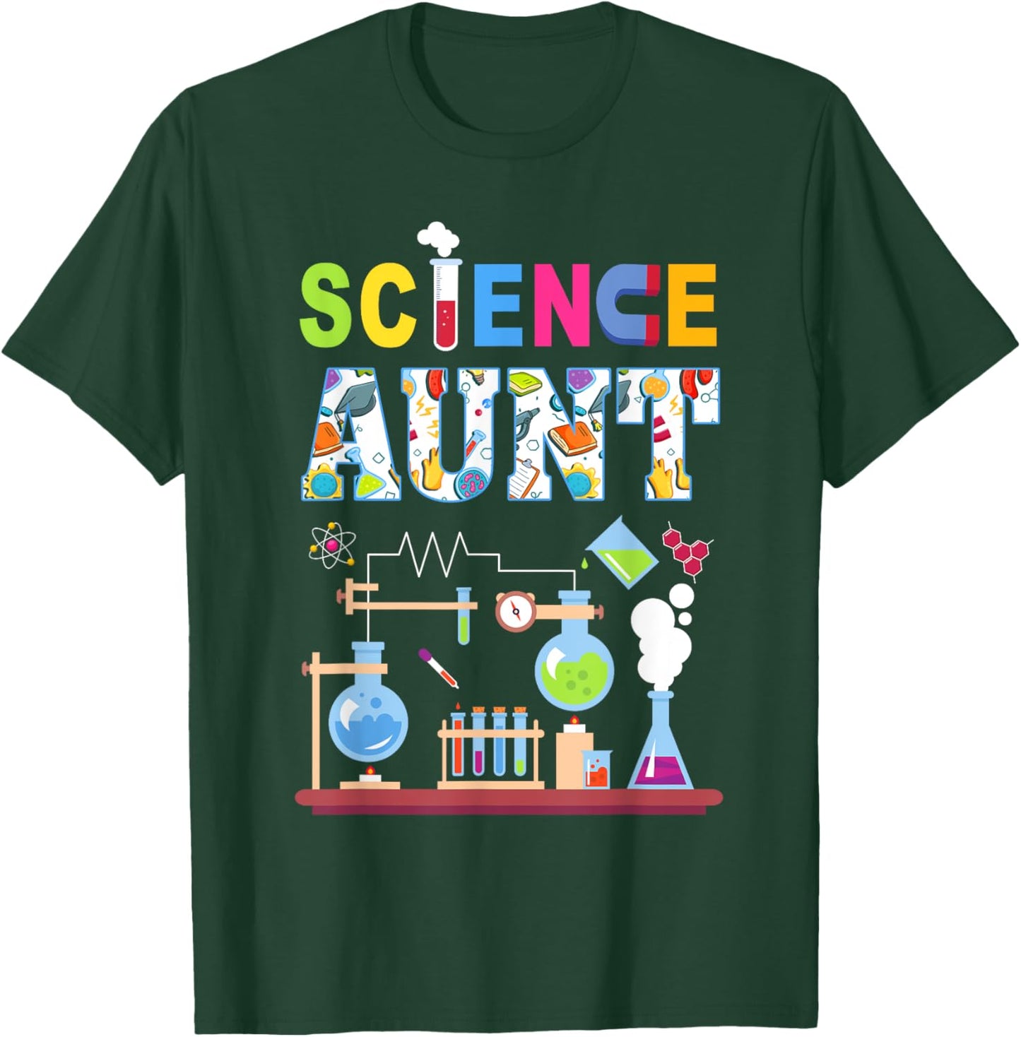 Science Aunt Family Science Birthday Party Matching T-Shirt - T-Shirt | Forest