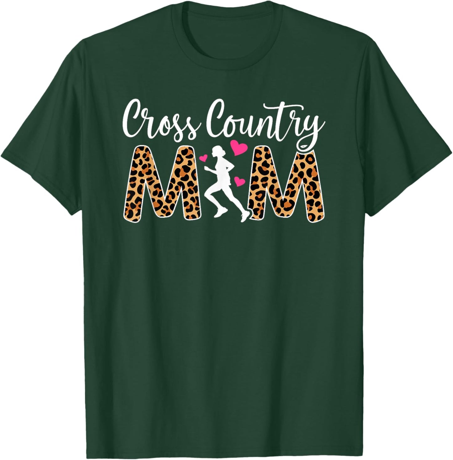 Cross Country Mom Of A Cross Country Runner Mother Leopard T-Shirt - T-Shirt | Forest