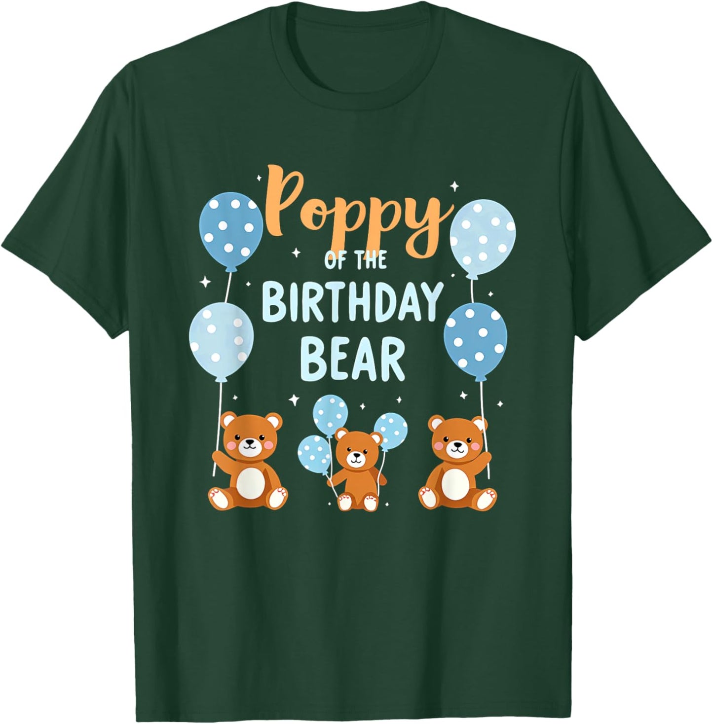 Birthday Bear Grandpa Poppy Of The Birthday Boy T-Shirt - T-Shirt | Forest