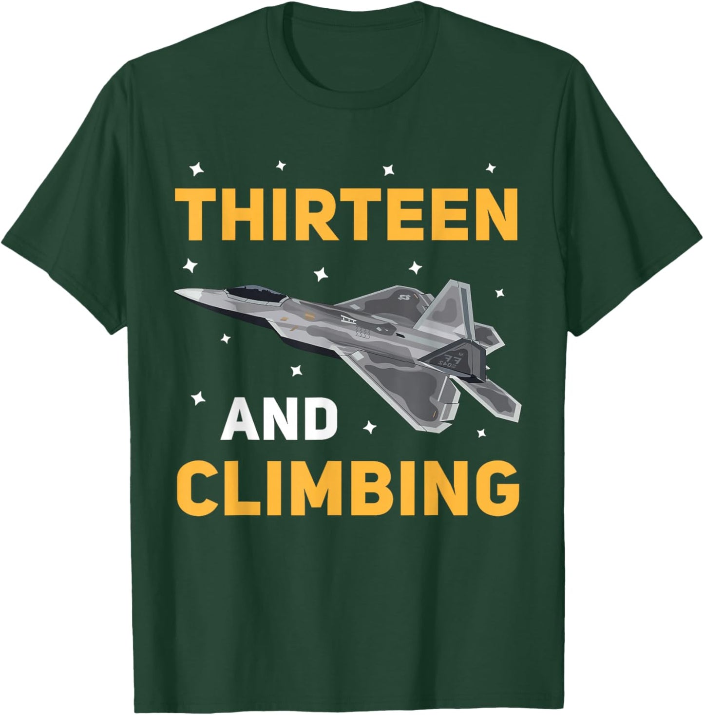 Jet Fighter Plane 13 Year Old Birthday Party For Boys T-Shirt - T-Shirt | Forest
