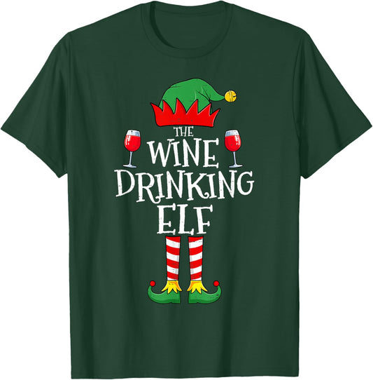 I'm The Wine Lover Elf Matching Group Christmas Drinking T-Shirt - T-Shirt | Forest