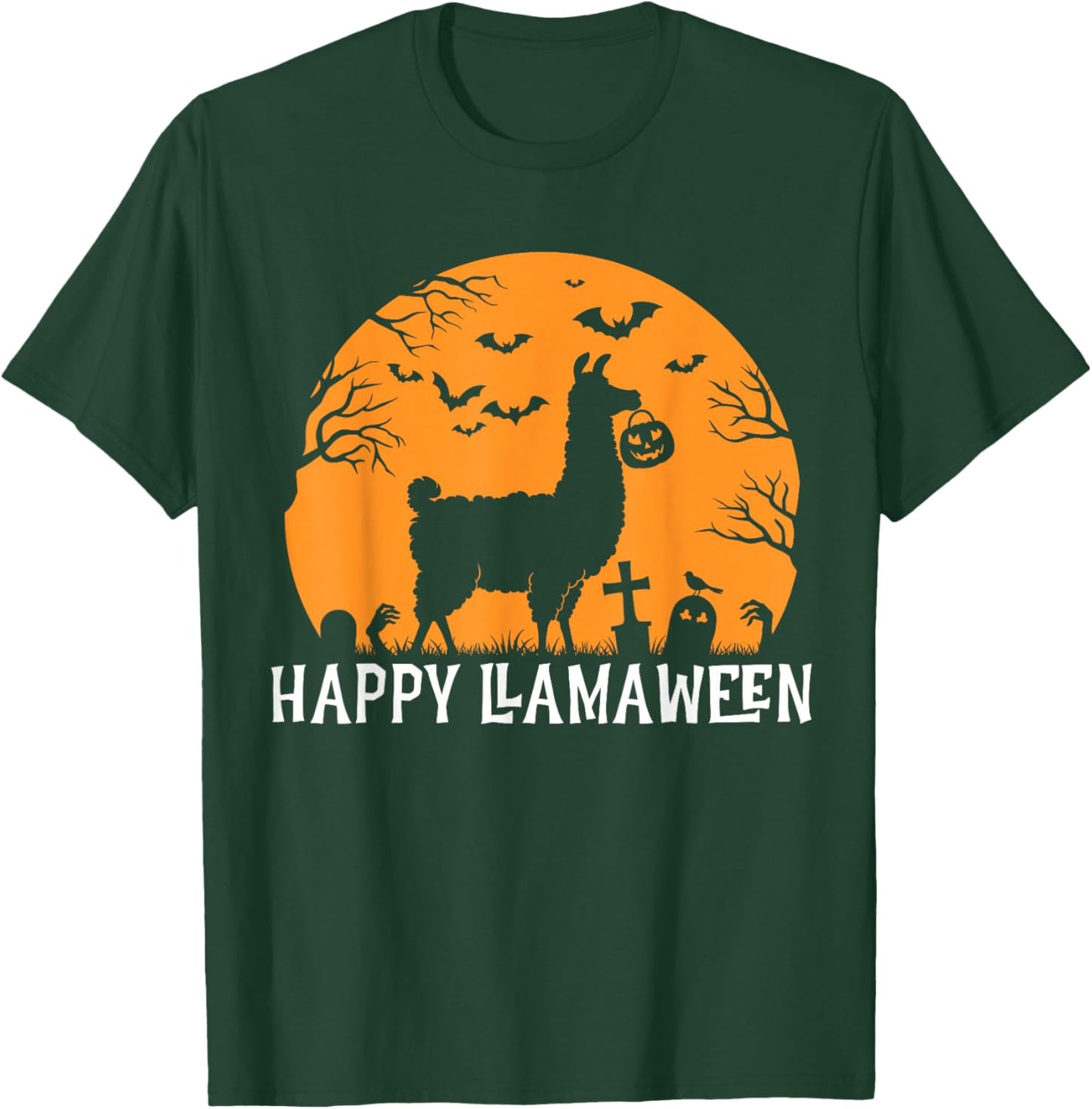 Halloween Llama Happy Llamaween T-Shirt - T-Shirt | Forest