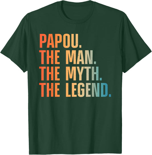 Papou Design For Grandpa Grandfather From Grandkids Papou T-Shirt - T-Shirt | Forest
