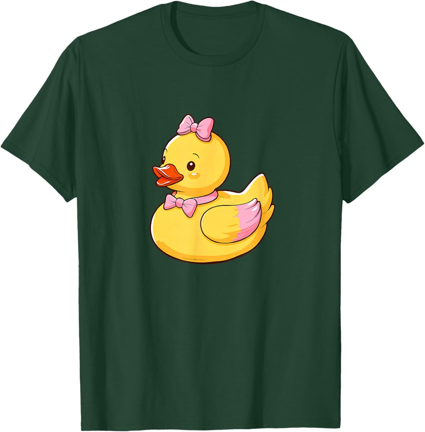 Quacktastic Duck Party Outfit Cute Girly Rubber Duckie Women Kids Black Cartoon Rubber Duck Themed Celebration Gift Summer Beach Holiday T-Shirt - T-Shirt | Forest