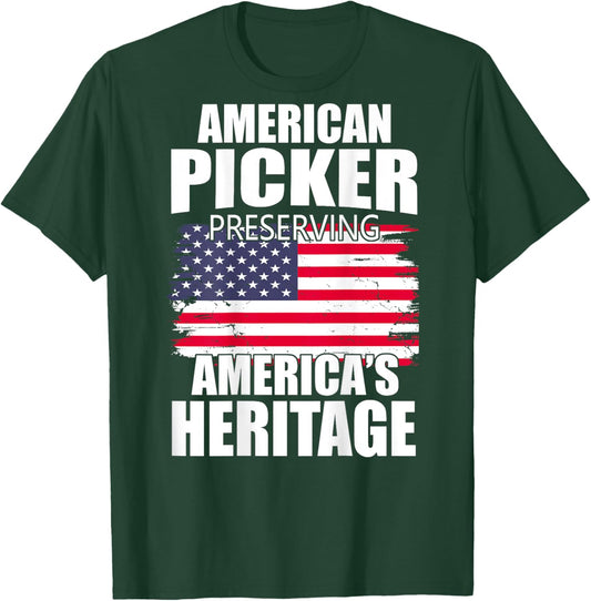 American Picker Preserving America's Heritage (on back) T-Shirt - T-Shirt | Forest