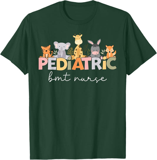 Animal PEDS BMT Pediatric Bone Marrow Transplant Nurse RN T-Shirt - T-Shirt | Forest