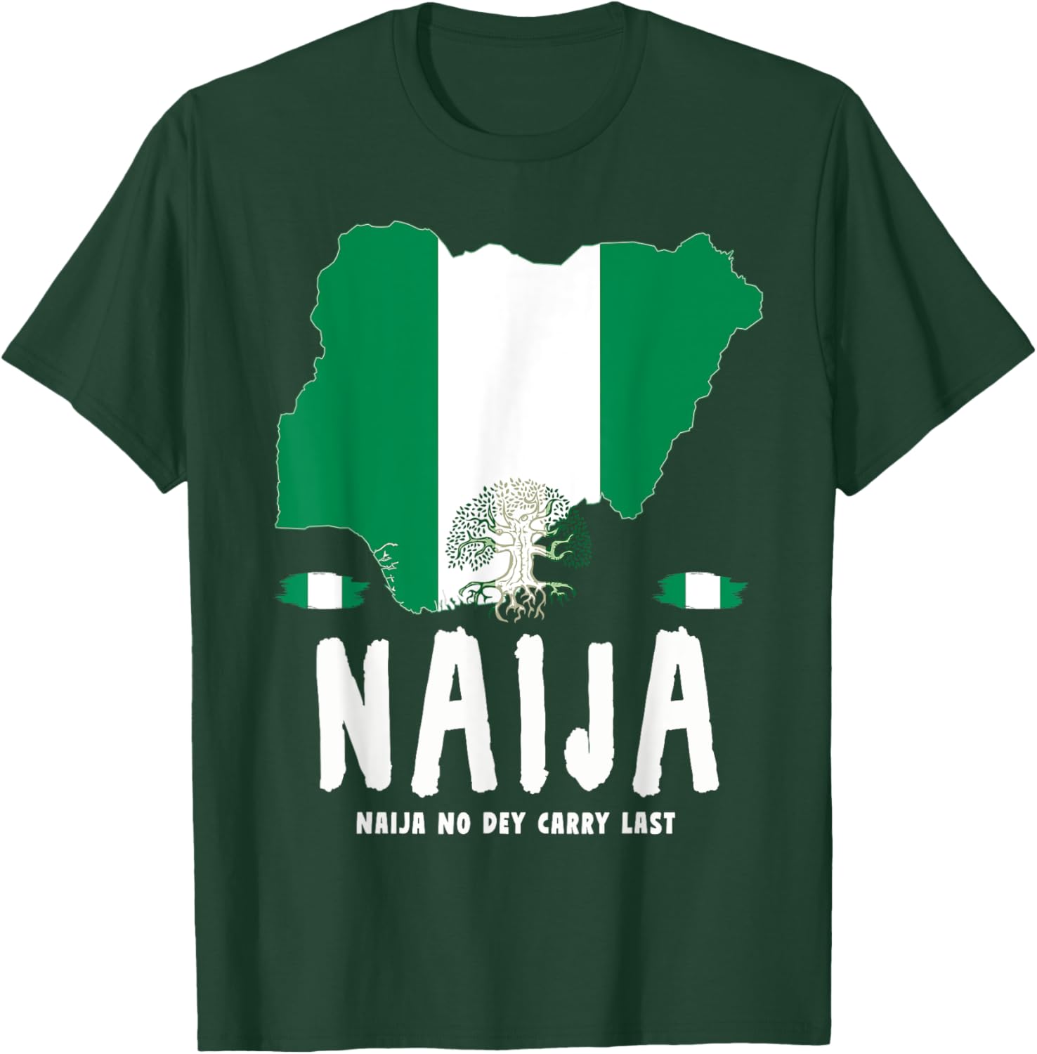 Naija Heritage Nigerian Roots Idea & Nigeria Flag T-Shirt - T-Shirt | Forest