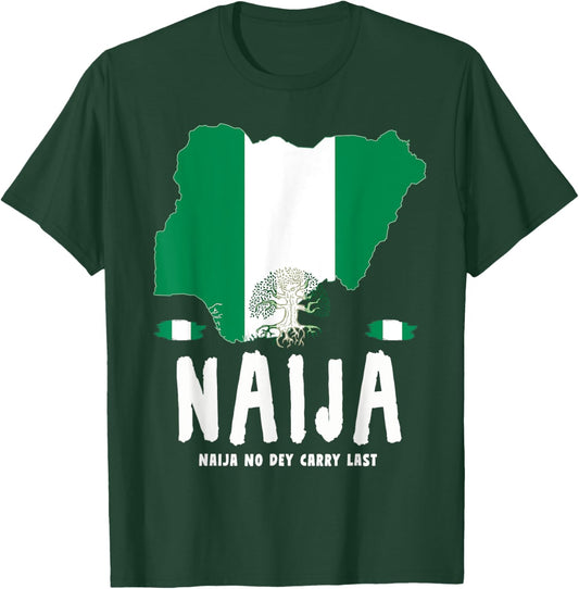 Naija Heritage Nigerian Roots Idea & Nigeria Flag T-Shirt - T-Shirt | Forest