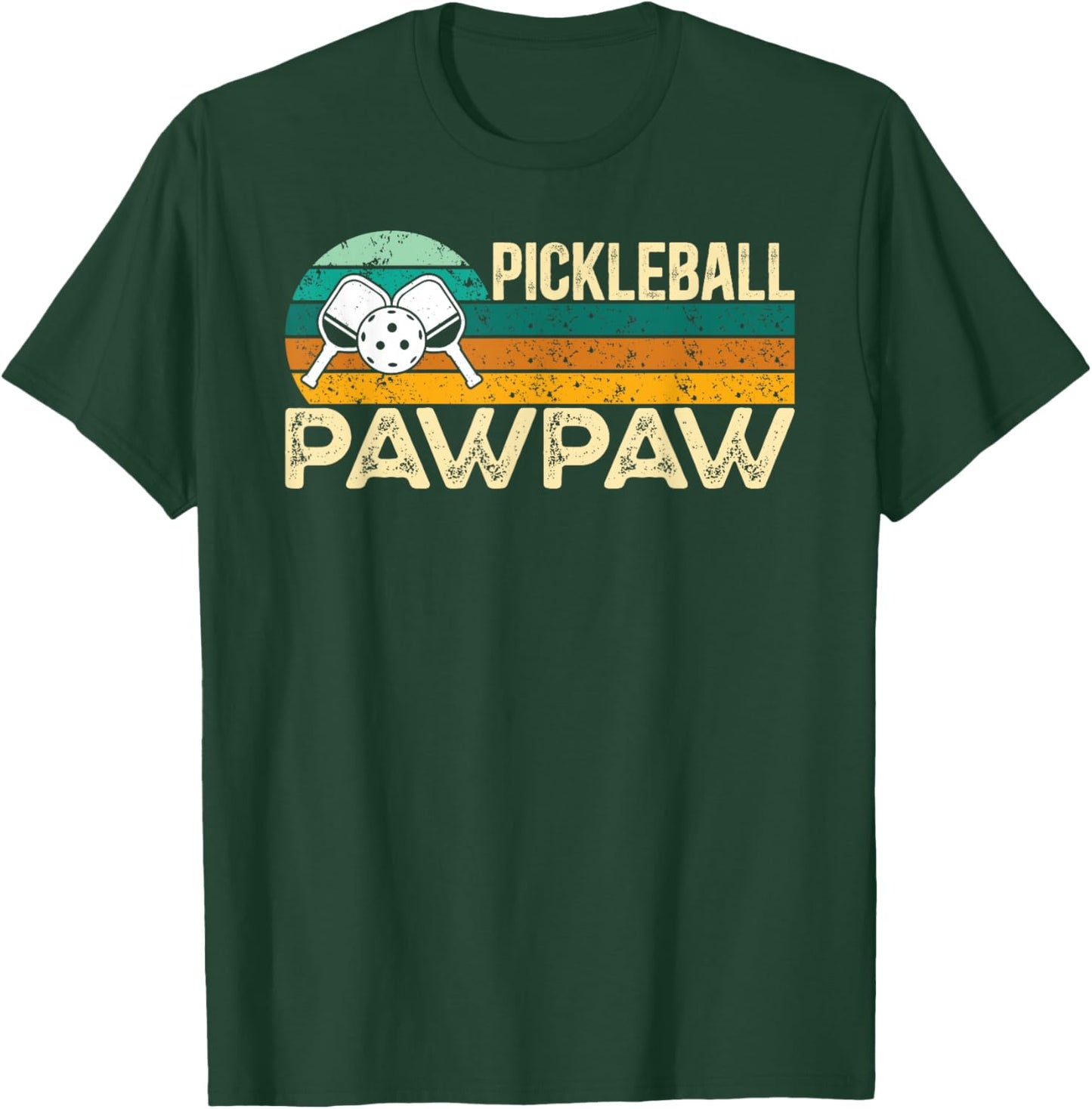 Pickleball Pawpaw Retro Pickleball Player Pawpaw Grandpa T-Shirt - T-Shirt | Forest