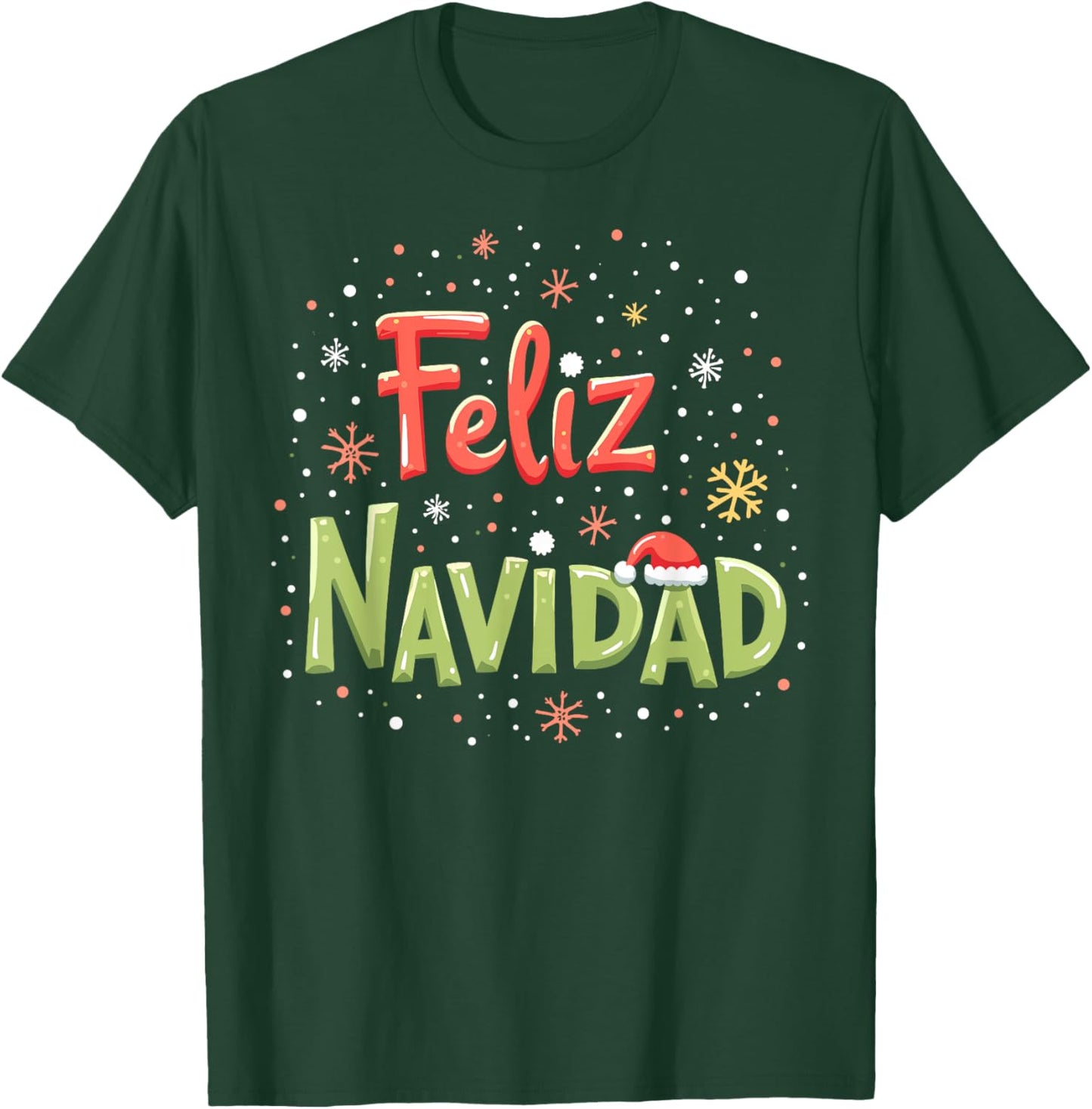 Feliz Navidad Christmas Mexican Xmas Spanish New Year T-Shirt - T-Shirt | Forest