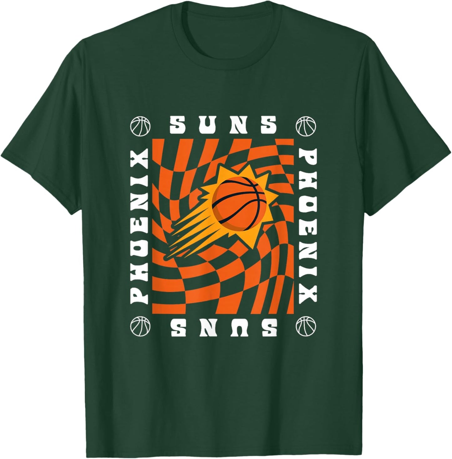 NBA Phoenix Suns Retro Checkerboard Wave T-Shirt - T-Shirt | Forest