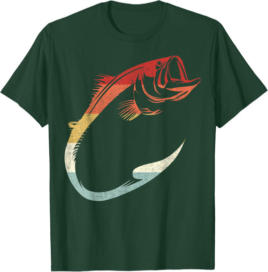 Cool Minimal Fish Hook Art for Fishing Enthusiasts T-Shirt - T-Shirt | Forest
