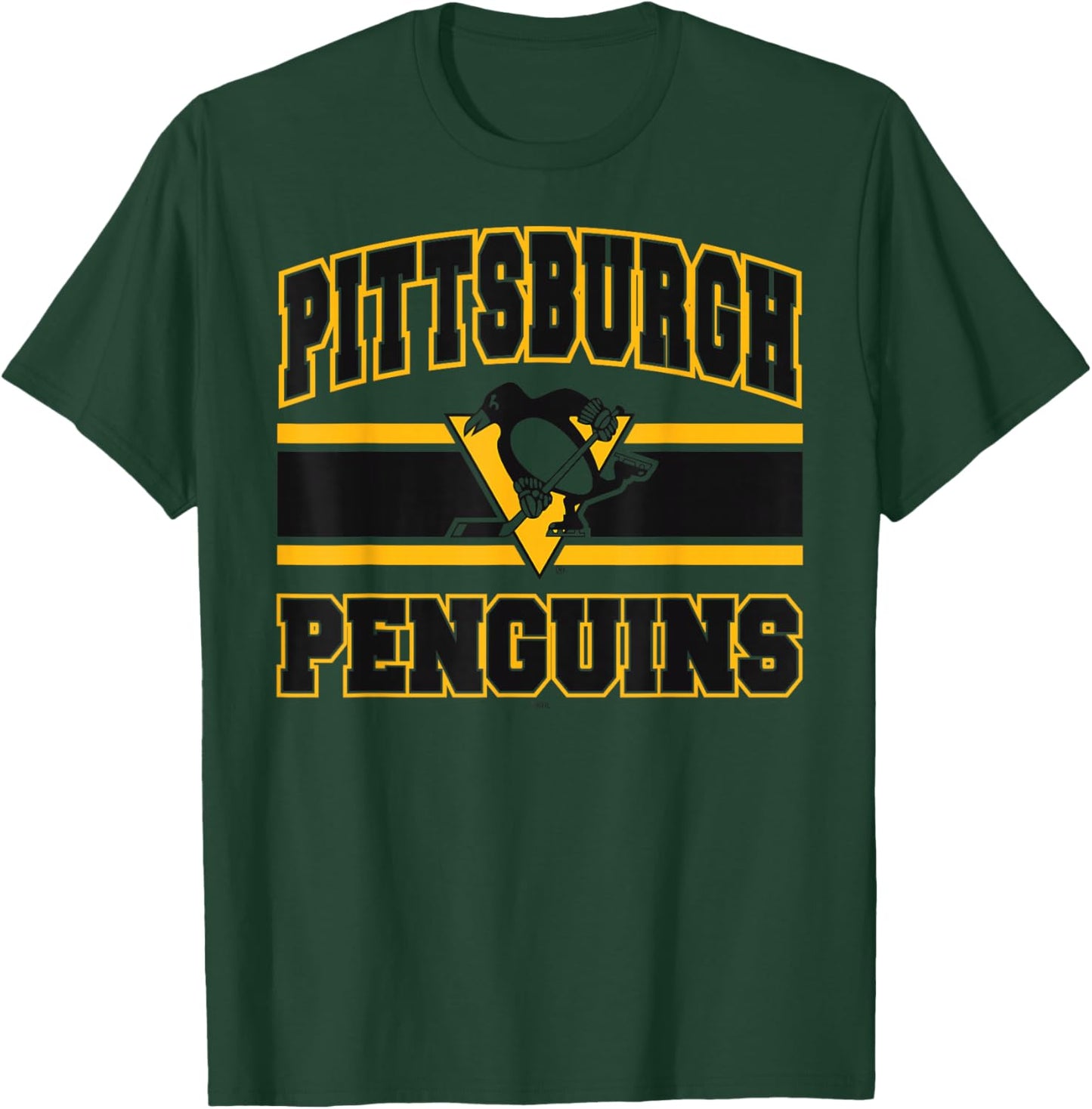 Pittsburgh Penguins Stripe White Officially Licensed T-Shirt - T-Shirt | Forest