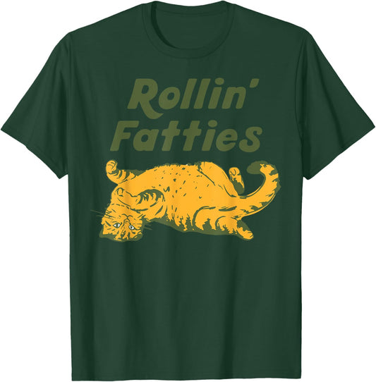 Rolling Fatties Cat Funny Cute Cat Lover Kitten Owner Kitty T-Shirt - T-Shirt | Forest