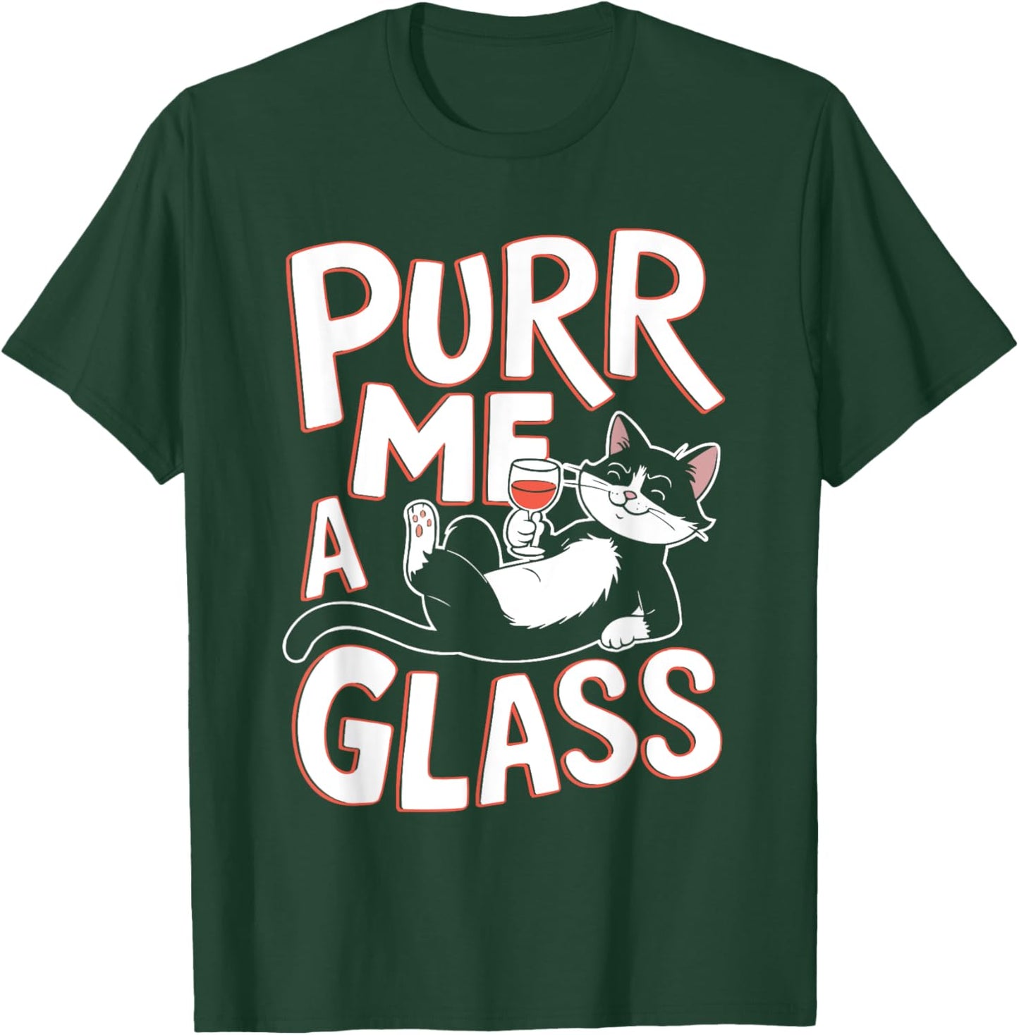 Wine Cat Owner Kitty Meow Alcohol Drinking Winemaker T-Shirt - T-Shirt | Forest