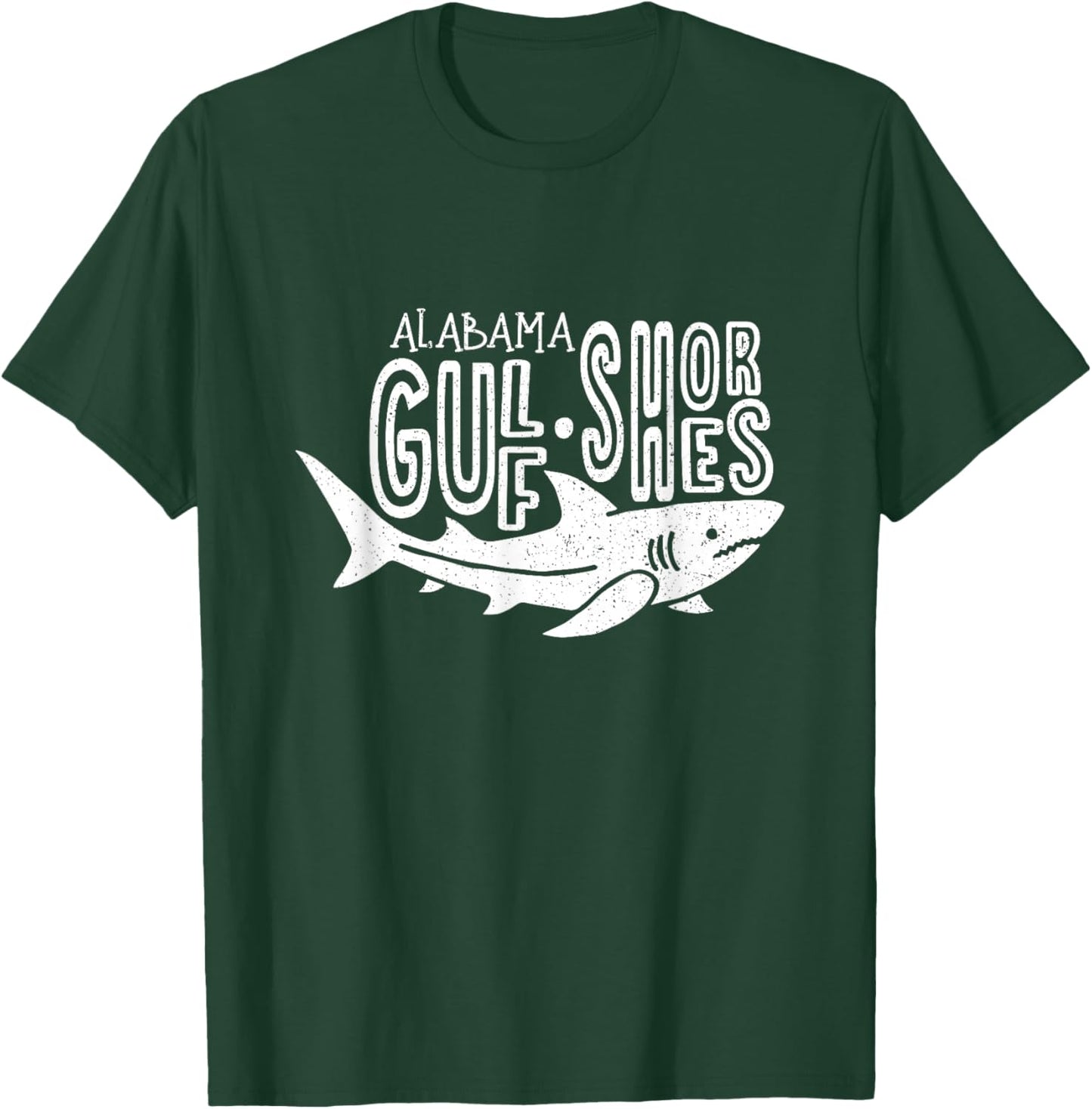 Alabama Gulf Shores Shark Graphic Vintage Souvenir T-Shirt - T-Shirt | Forest