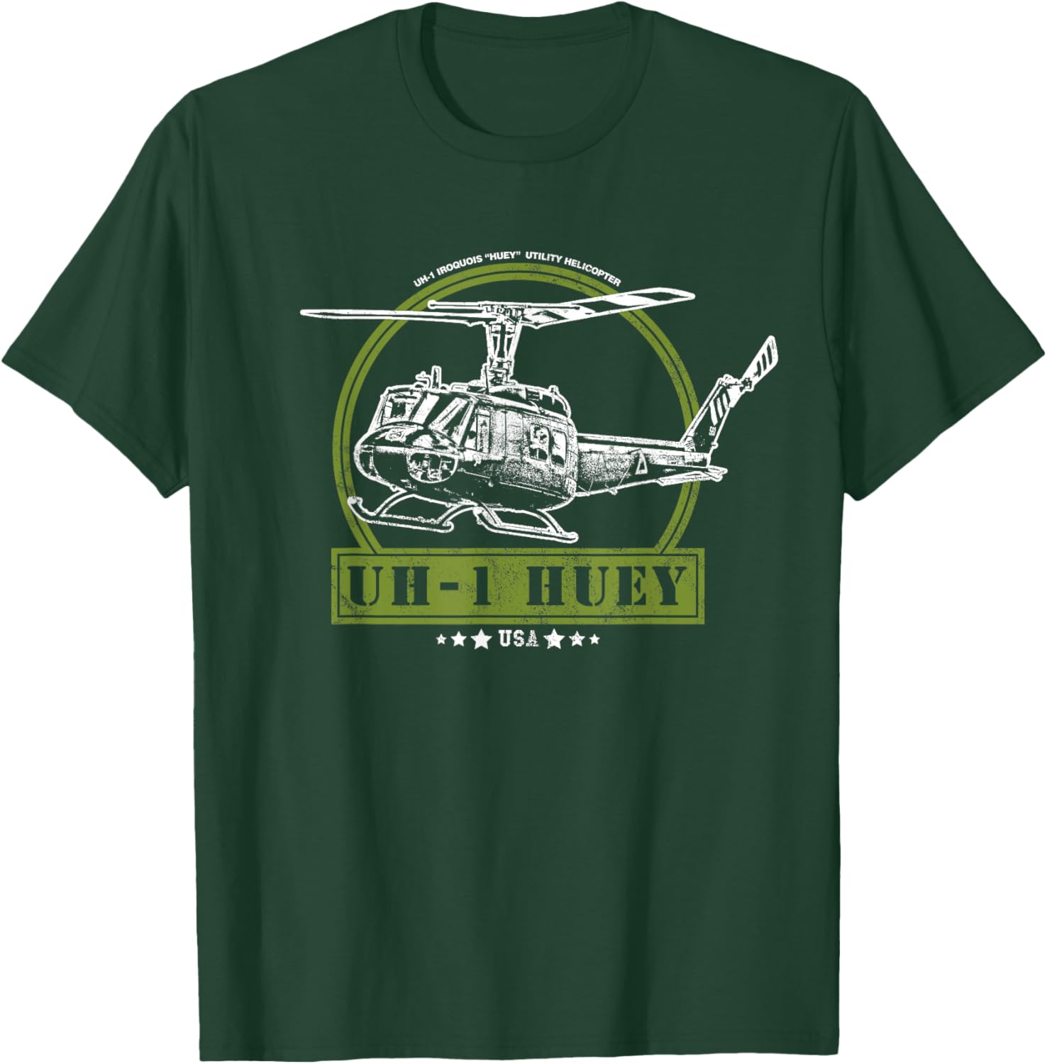 UH-1 Iroquois Huey Helicopter T-Shirt - T-Shirt | Forest