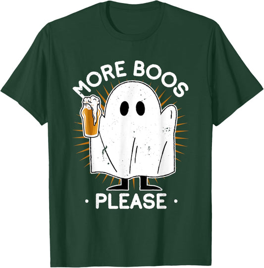 Beer Drinking More Boos Please Ghost Halloween Costume T-Shirt - T-Shirt | Forest