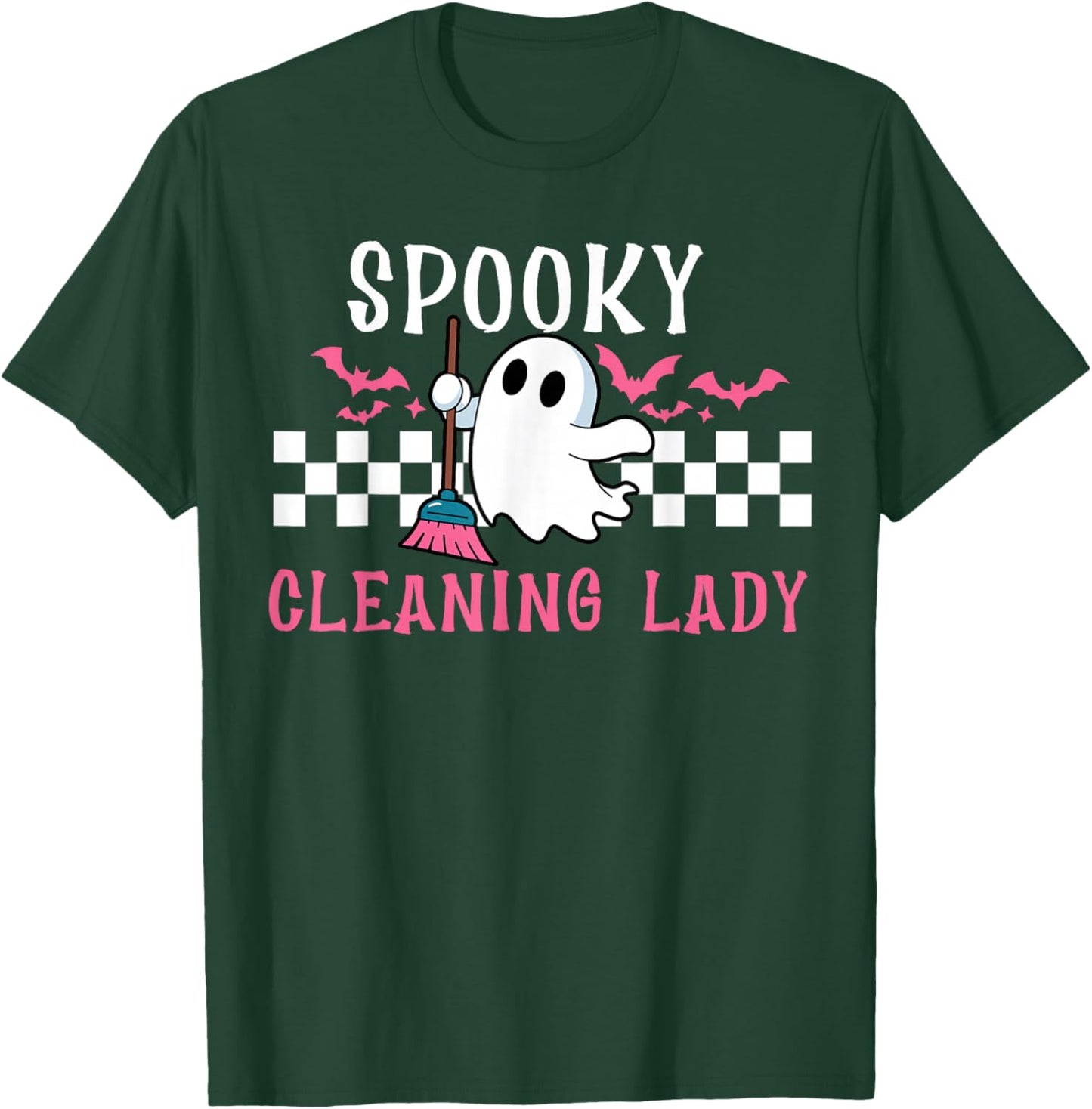Spooky Cleaning Lady Halloween Housekeeping Cleaner T-Shirt - T-Shirt | Forest