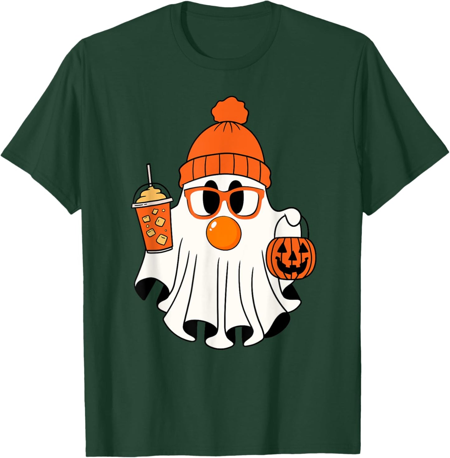 Funny Ghost Blowing Orange Bubble Gum Halloween Costume T-Shirt - T-Shirt | Forest