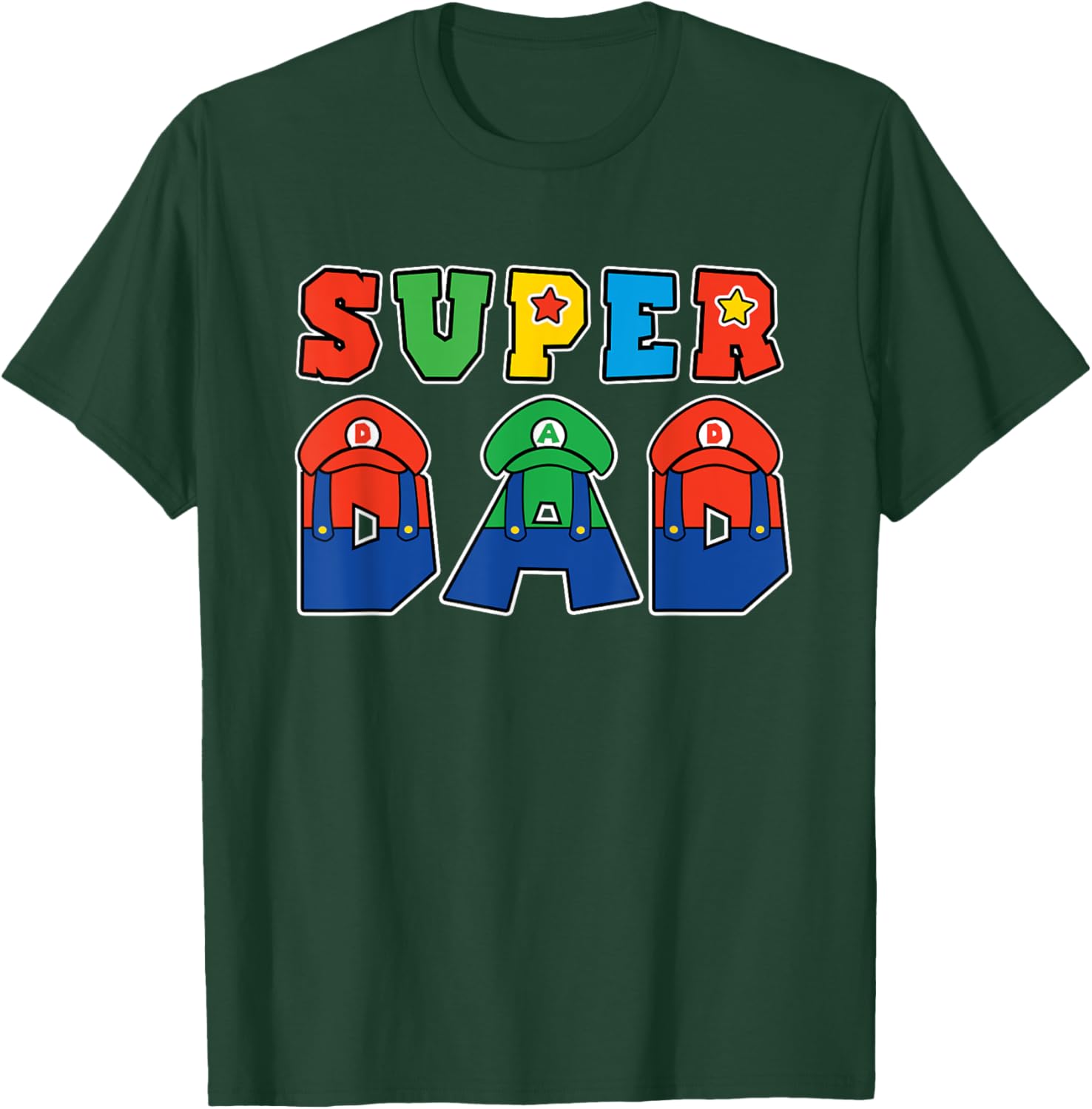 Super Dad Gamer Funny Gift Fathers From Wife and Kids T-Shirt - T-Shirt | Forest