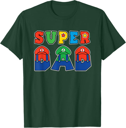 Super Dad Gamer Funny Gift Fathers From Wife and Kids T-Shirt - T-Shirt | Forest