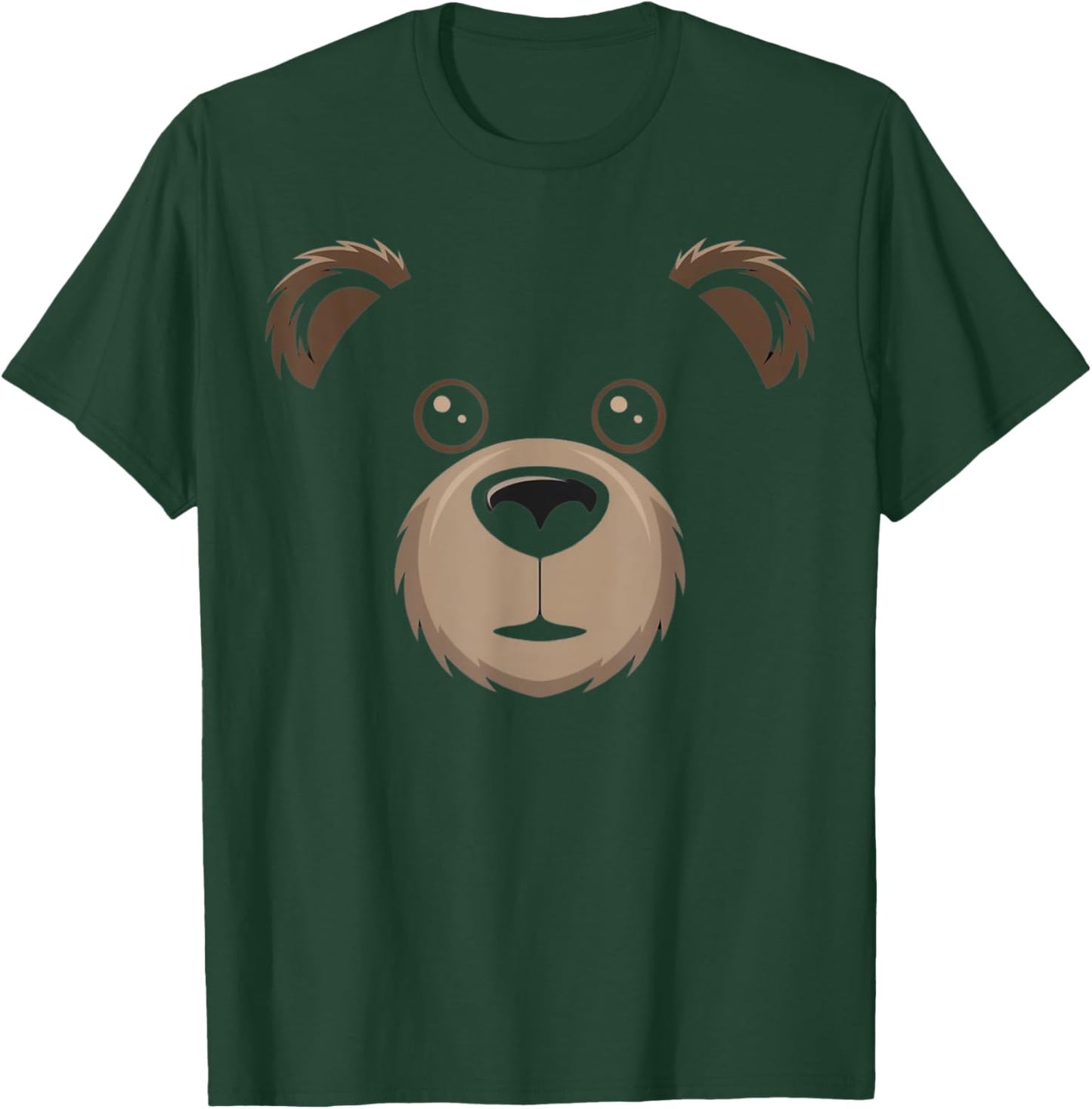 Bear Face Halloween Costume Brown Bear Animal Kids T-Shirt - T-Shirt | Forest