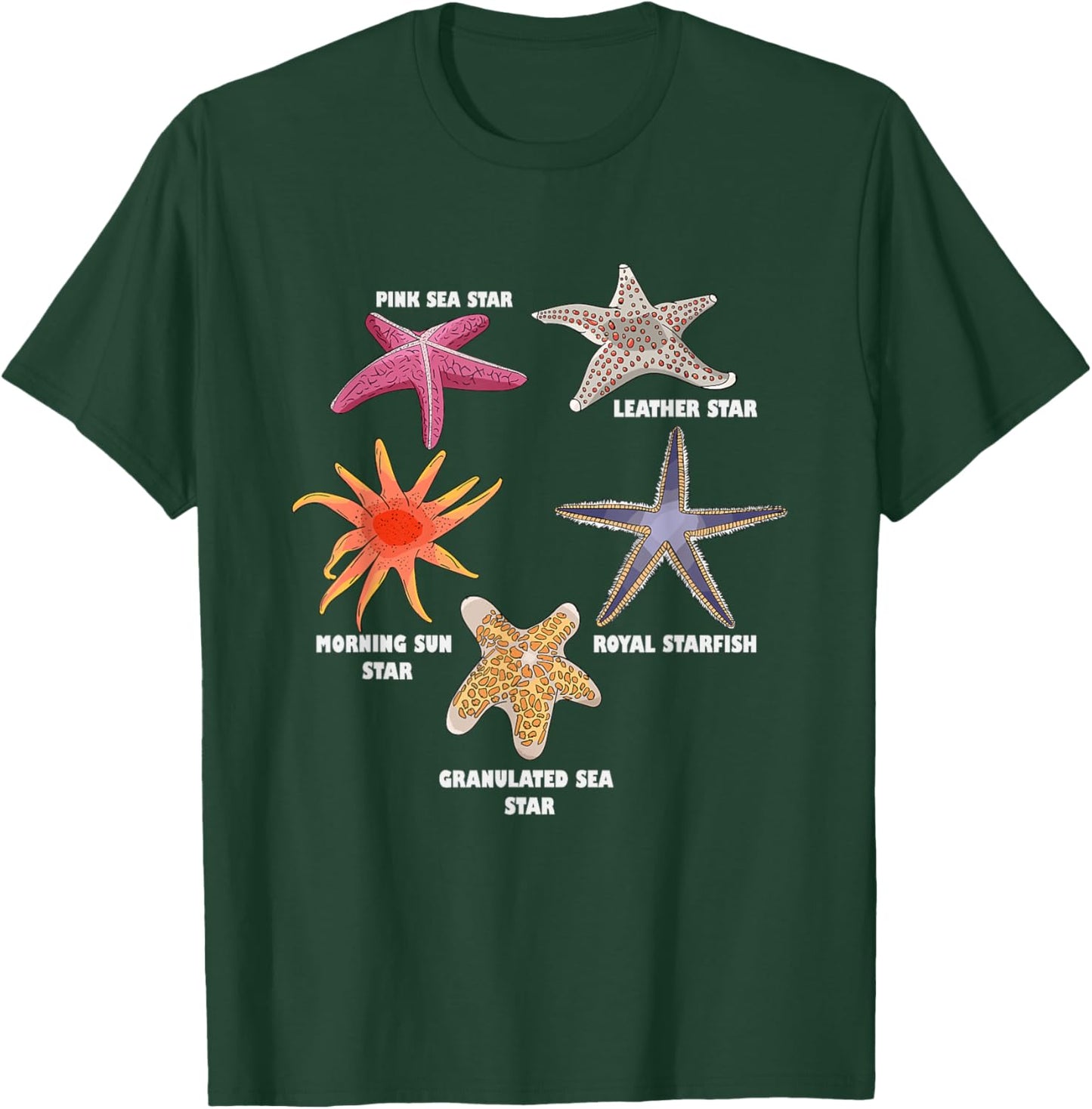 Sea Star Types Starfish Species Underwater Marine Starfish T-Shirt - T-Shirt | Forest