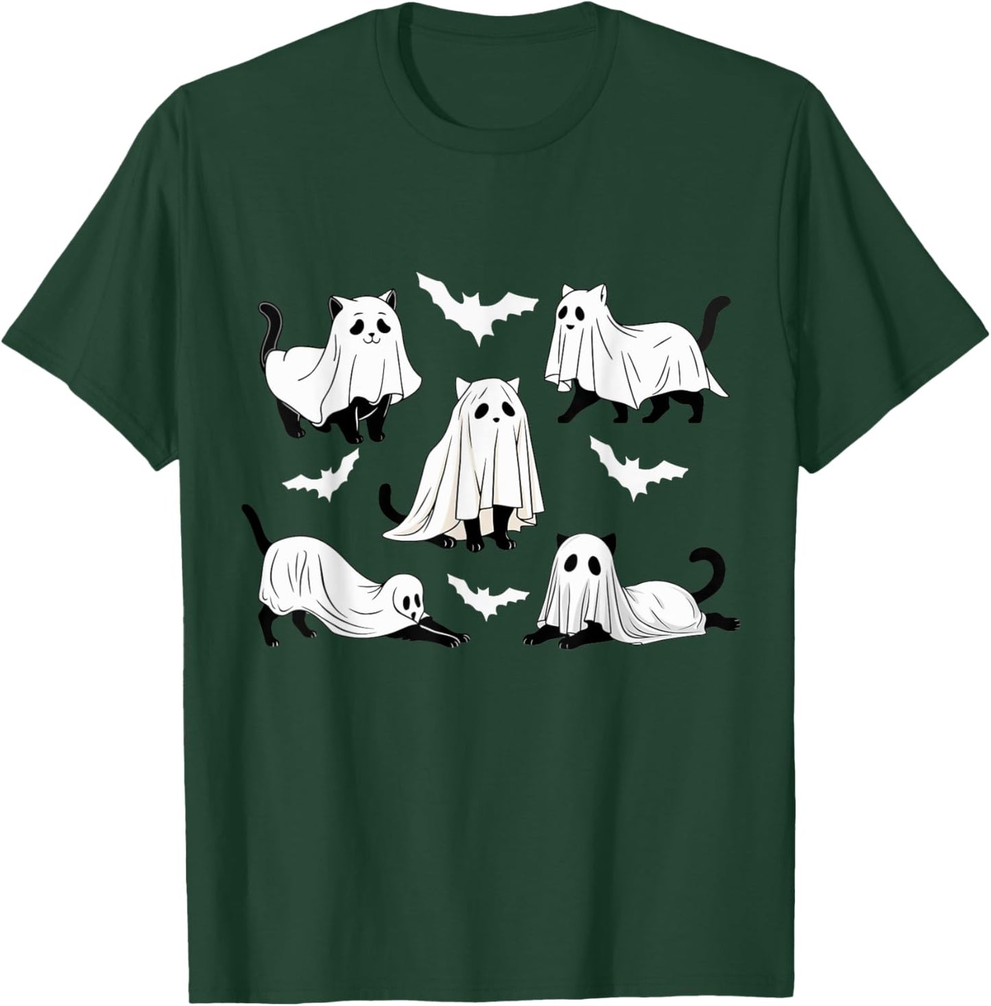 Halloween Cat Black Cat Halloween Scary Cat Angry Cat Funny Women Kids T-Shirt - T-Shirt | Forest