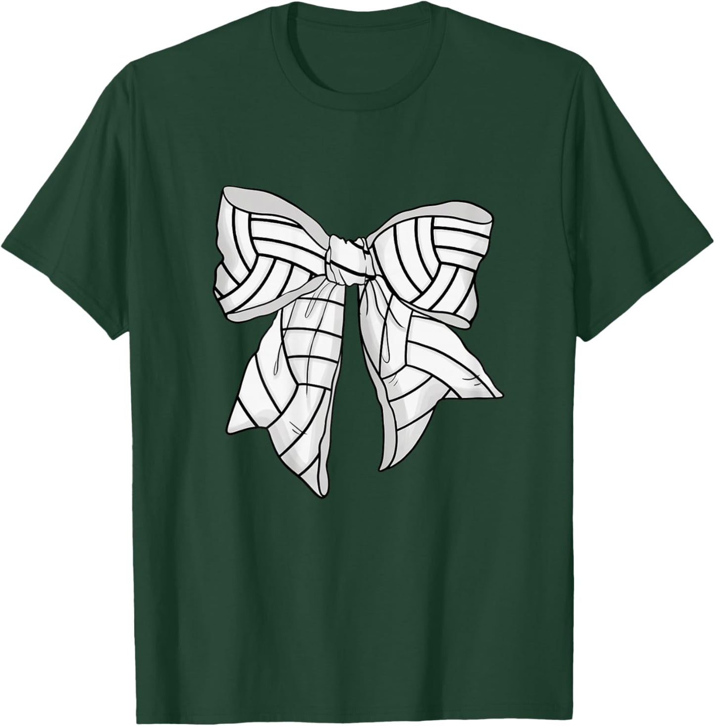 Coquette Volleyball Bow for Teen Girls Sports Mom Women T-Shirt - T-Shirt | Forest