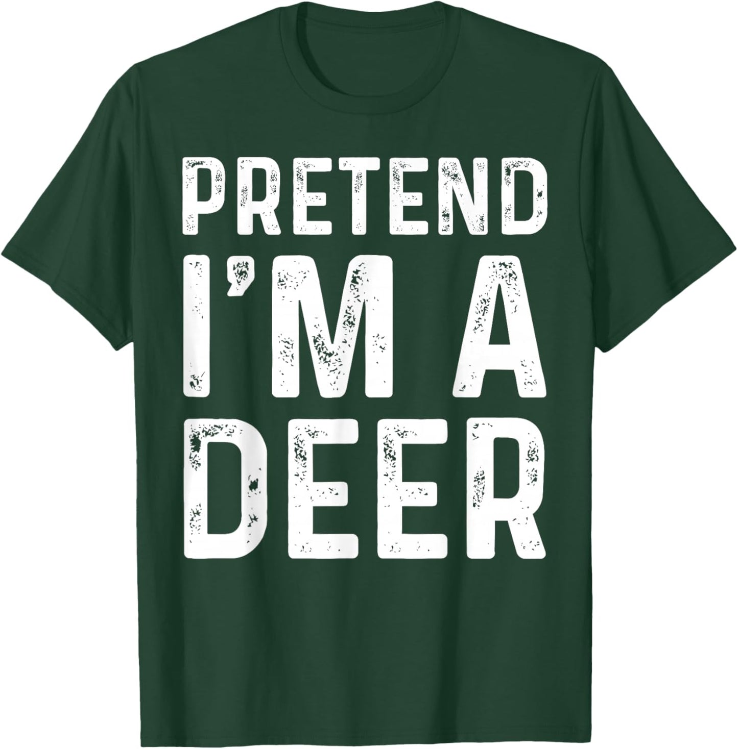Pretend I'm A Deer Funny Lazy Halloween Costume Party T-Shirt - T-Shirt | Forest
