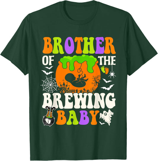 Brother Of The Brewing Baby Halloween Pregnancy Baby Shower T-Shirt - T-Shirt | Forest