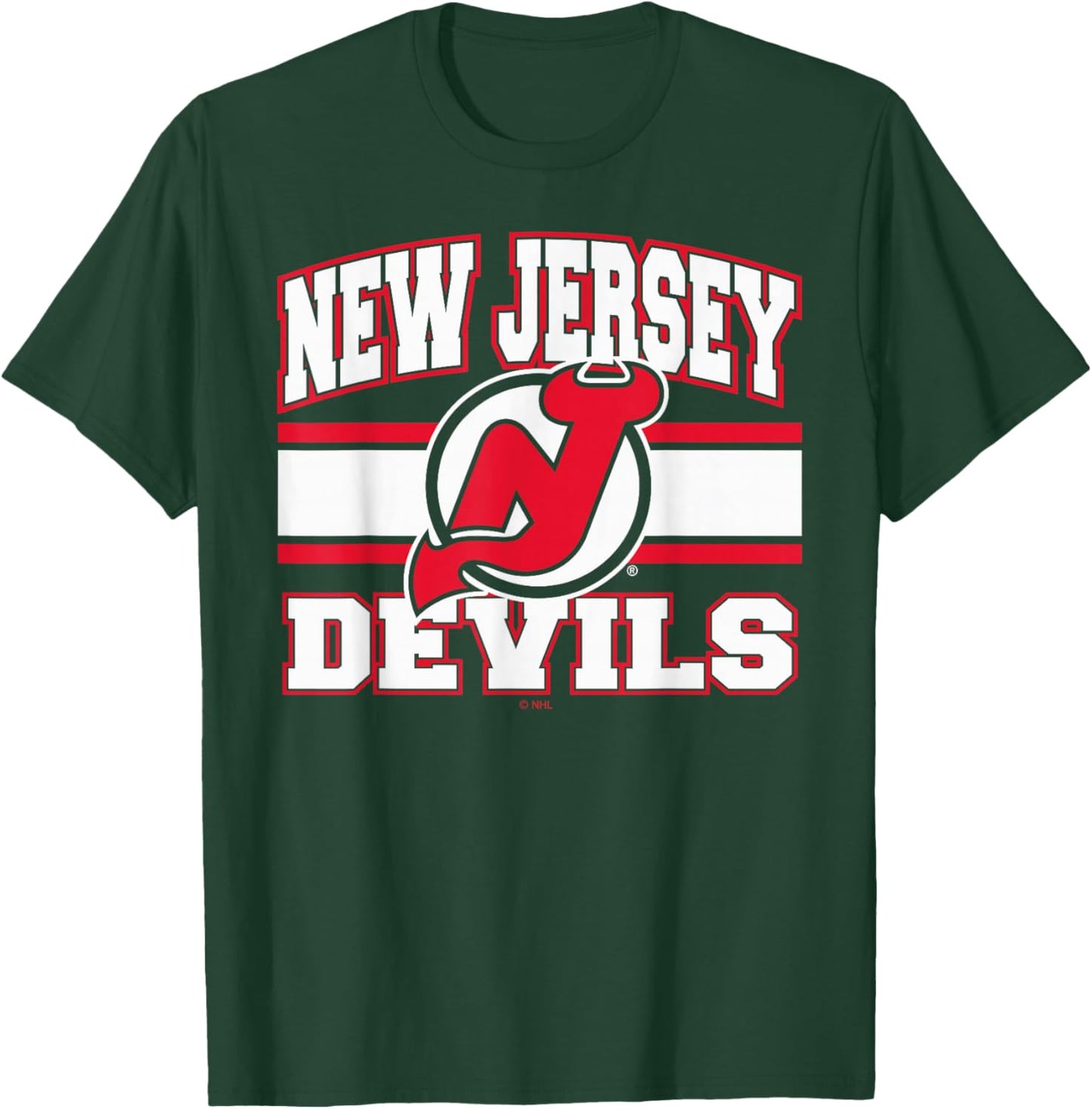 New Jersey Devils Stripe Black Officially Licensed T-Shirt - T-Shirt | Forest
