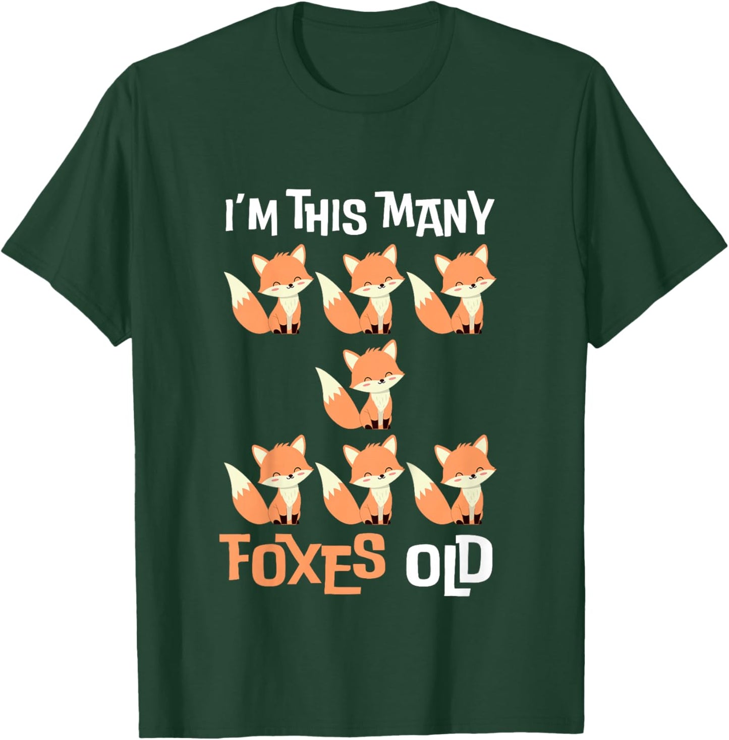 Kids I'm This Many Foxes Old - Fox 7th Birthday 7 Years Old Bday T-Shirt - T-Shirt | Forest