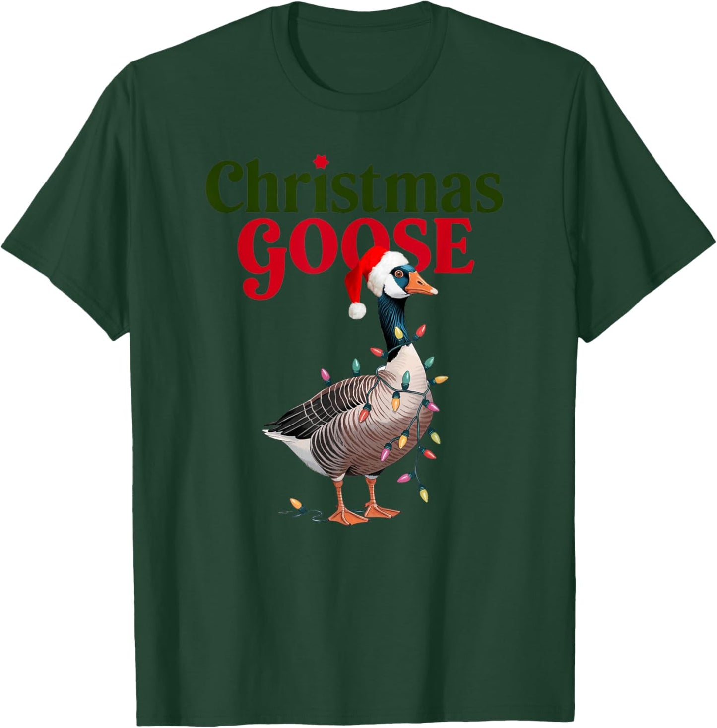 Christmas Goose Lights Cute Holiday bags And Decor T-Shirt - T-Shirt | Forest