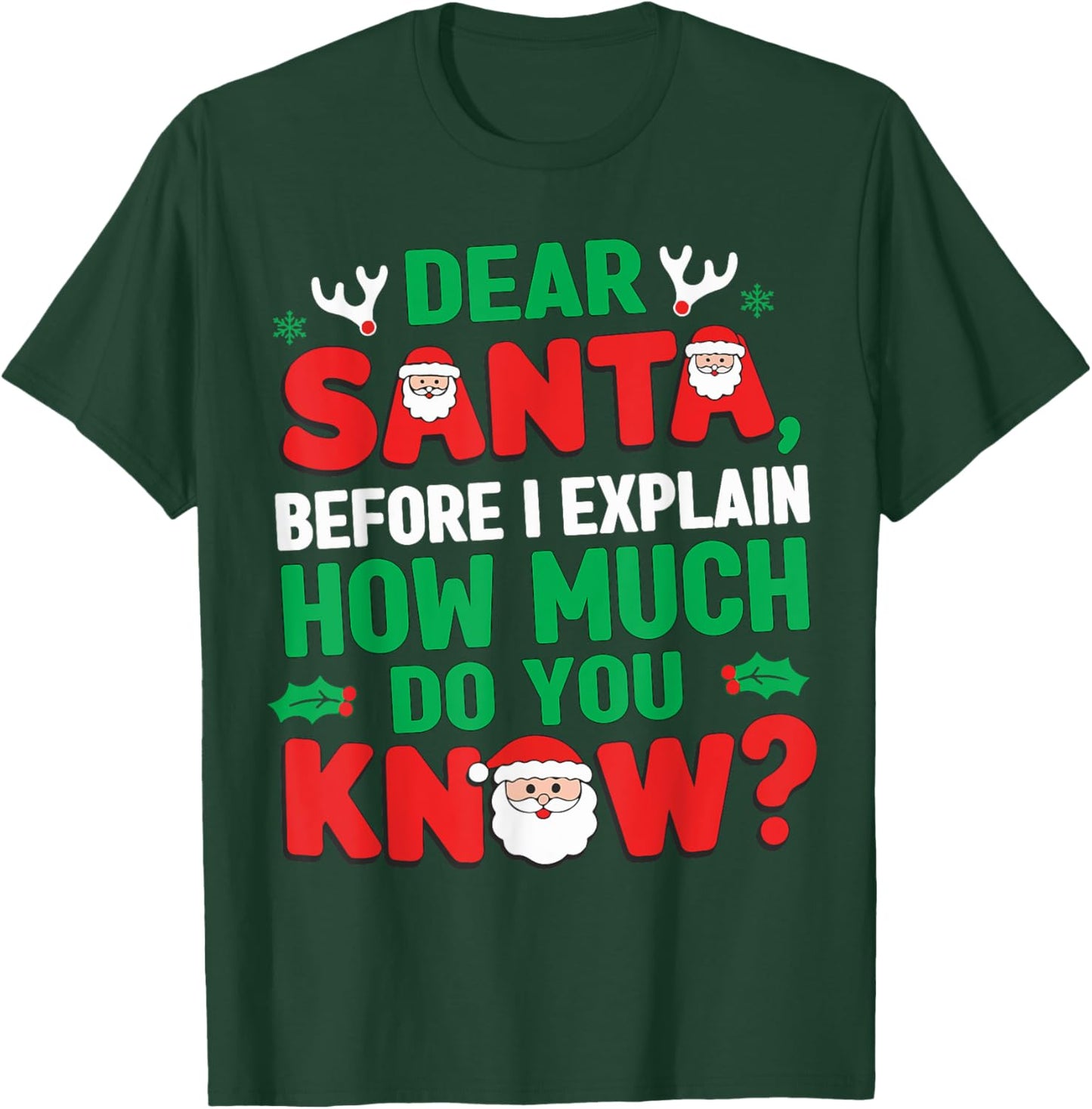 Dear Santa I Can Explain Funny Christmas Shirts Kids Boys T-Shirt - T-Shirt | Forest