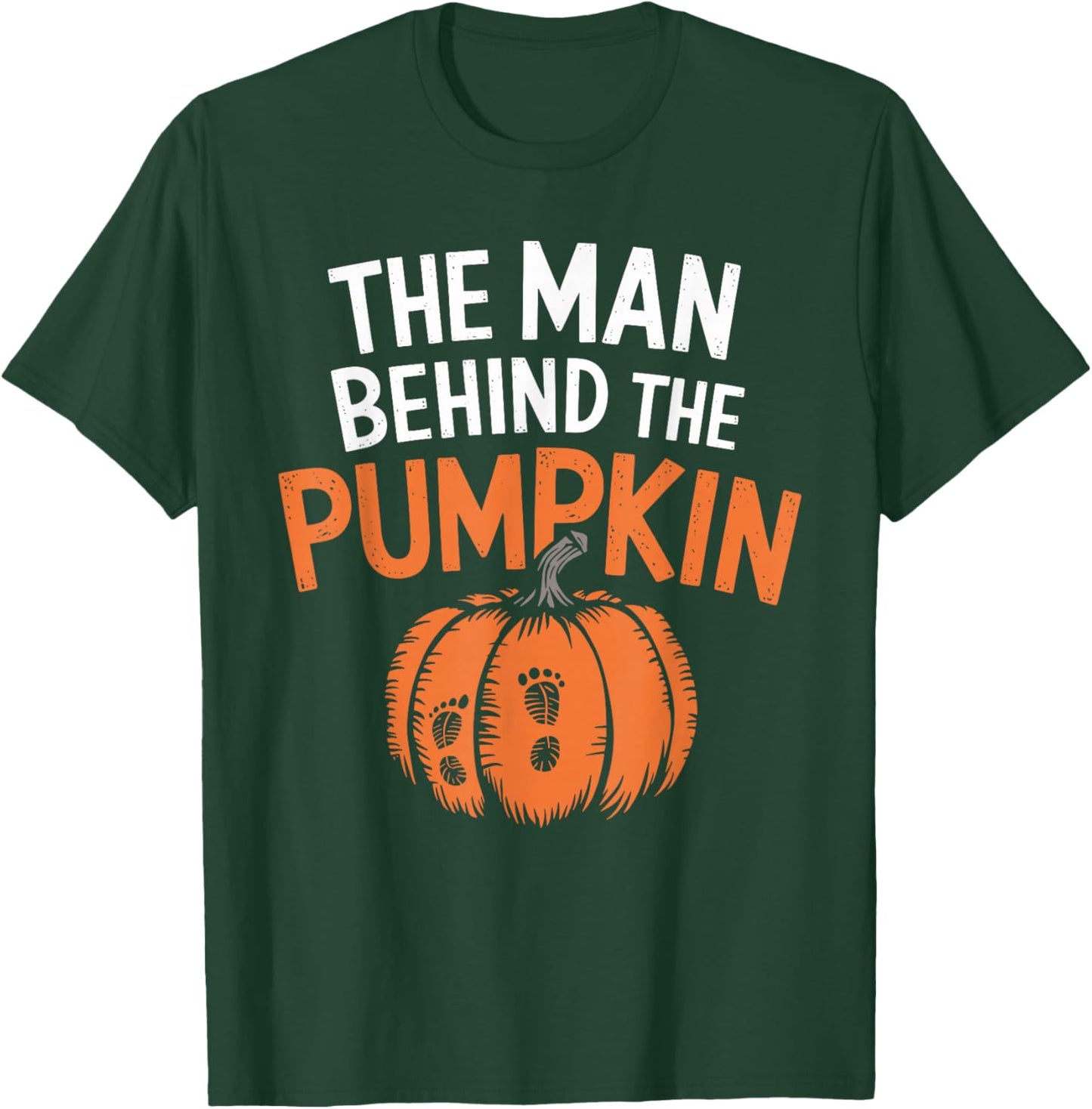 Man Behind The Pumpkin Halloween Pregnancy T-Shirt - T-Shirt | Forest