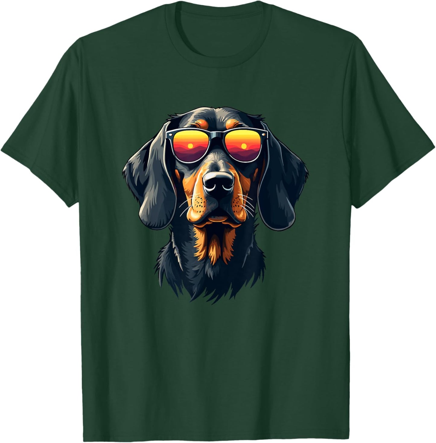 Retro Sunglasses Coonhound Coon Dog T-Shirt - T-Shirt | Forest