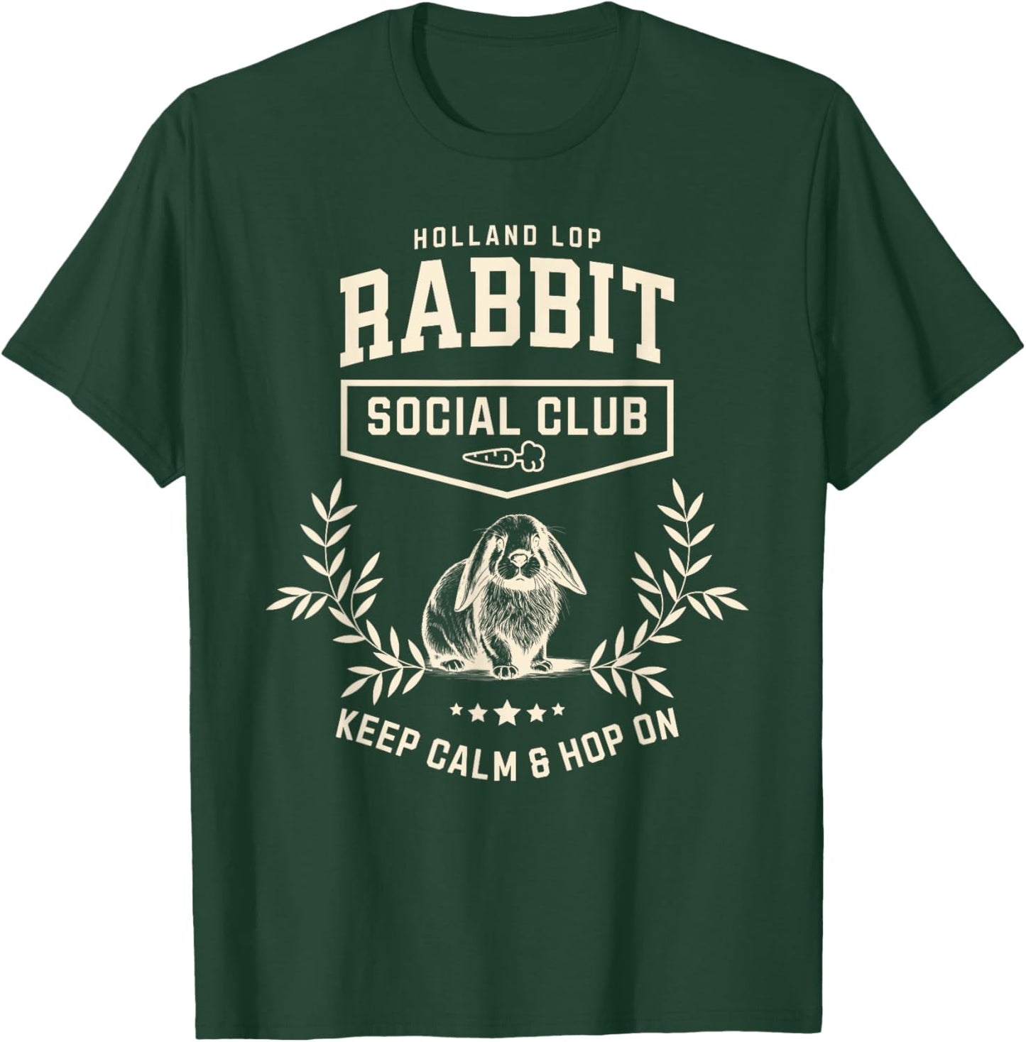 Holland Lop Rabbit Social Club T-Shirt - T-Shirt | Forest