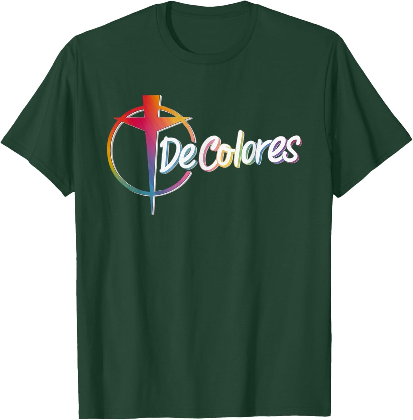 DeColores Cursillo Rainbow Rooster Catholic T-Shirt - T-Shirt | Forest