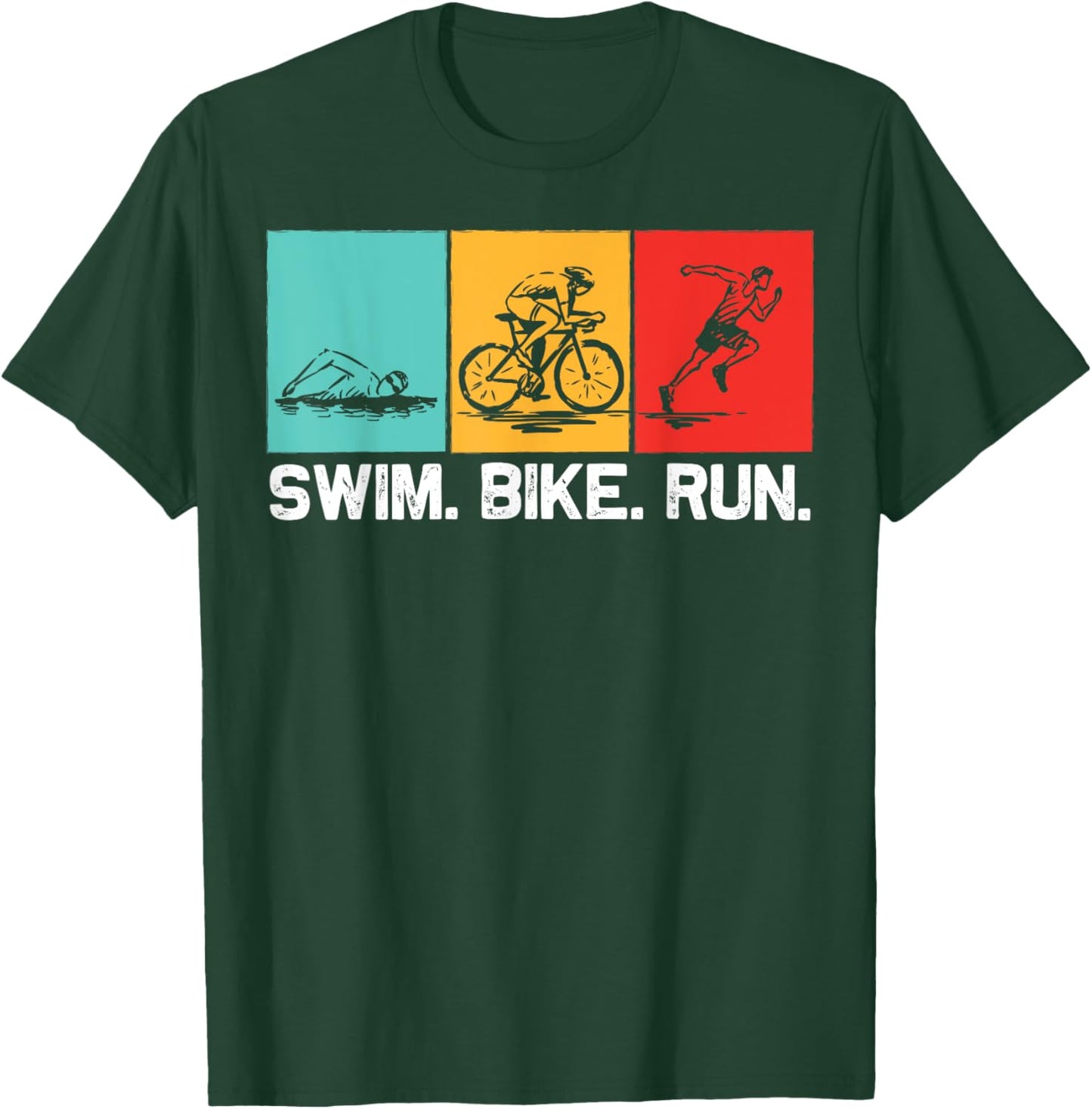 Cool Triathlon Women Swimming Running Swim Bike Run T-Shirt - T-Shirt | Forest