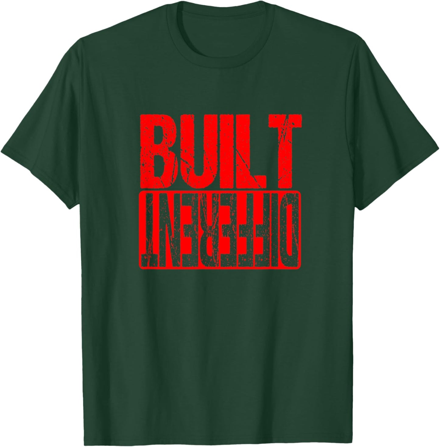 Red Built Different Red Color Graphic Red T-Shirt - T-Shirt | Forest