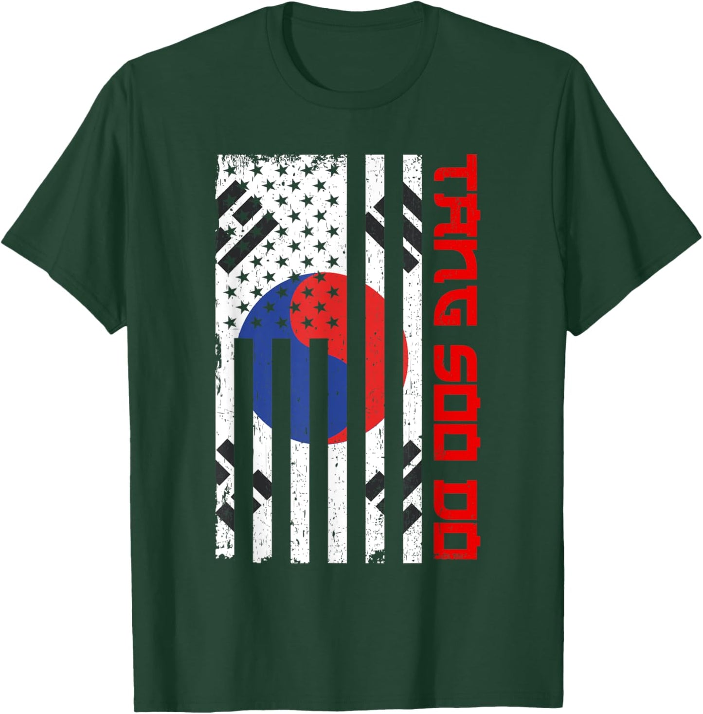 Tang Soo Do - USA Flag Taekwondo Mixed Martial Arts MMA T-Shirt - T-Shirt | Forest