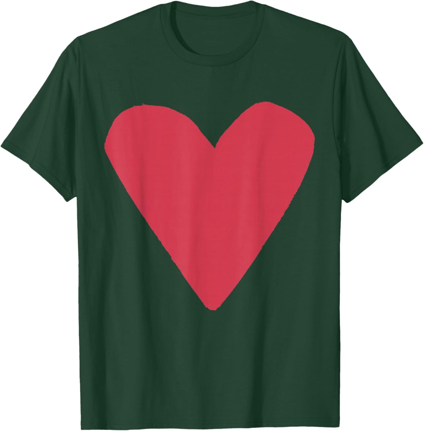 Red Heart Black T-Shirt - T-Shirt | Forest
