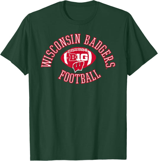 Wisconsin Badgers Big 10 Football Huddle Officially Licensed T-Shirt - T-Shirt | Forest