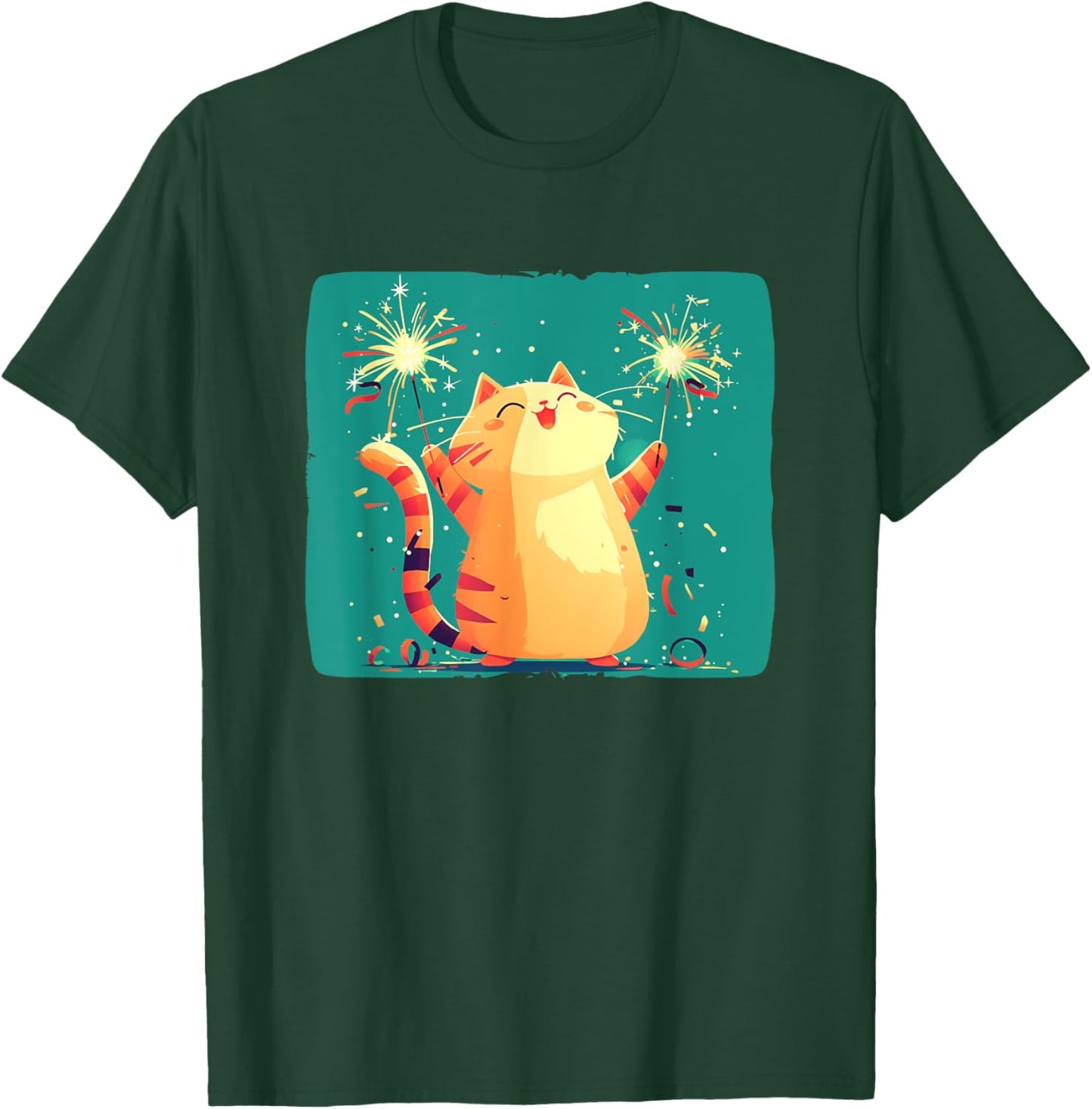 Happy New Year Cat Costume for a Fun Start T-Shirt - T-Shirt | Forest