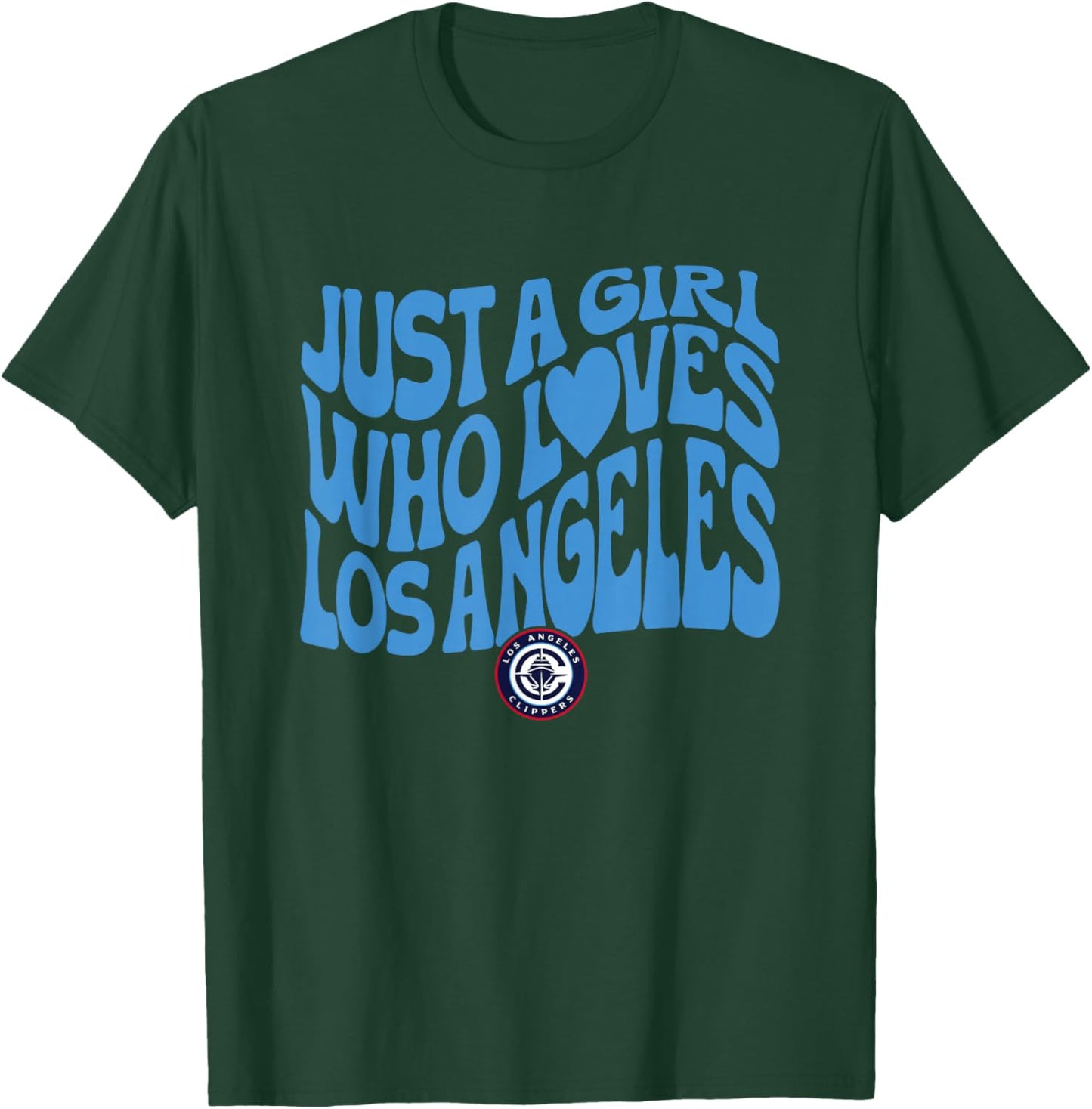 NBA Just A Girl Who Loves Los Angeles Clippers Wavy Logo T-Shirt - T-Shirt | Forest