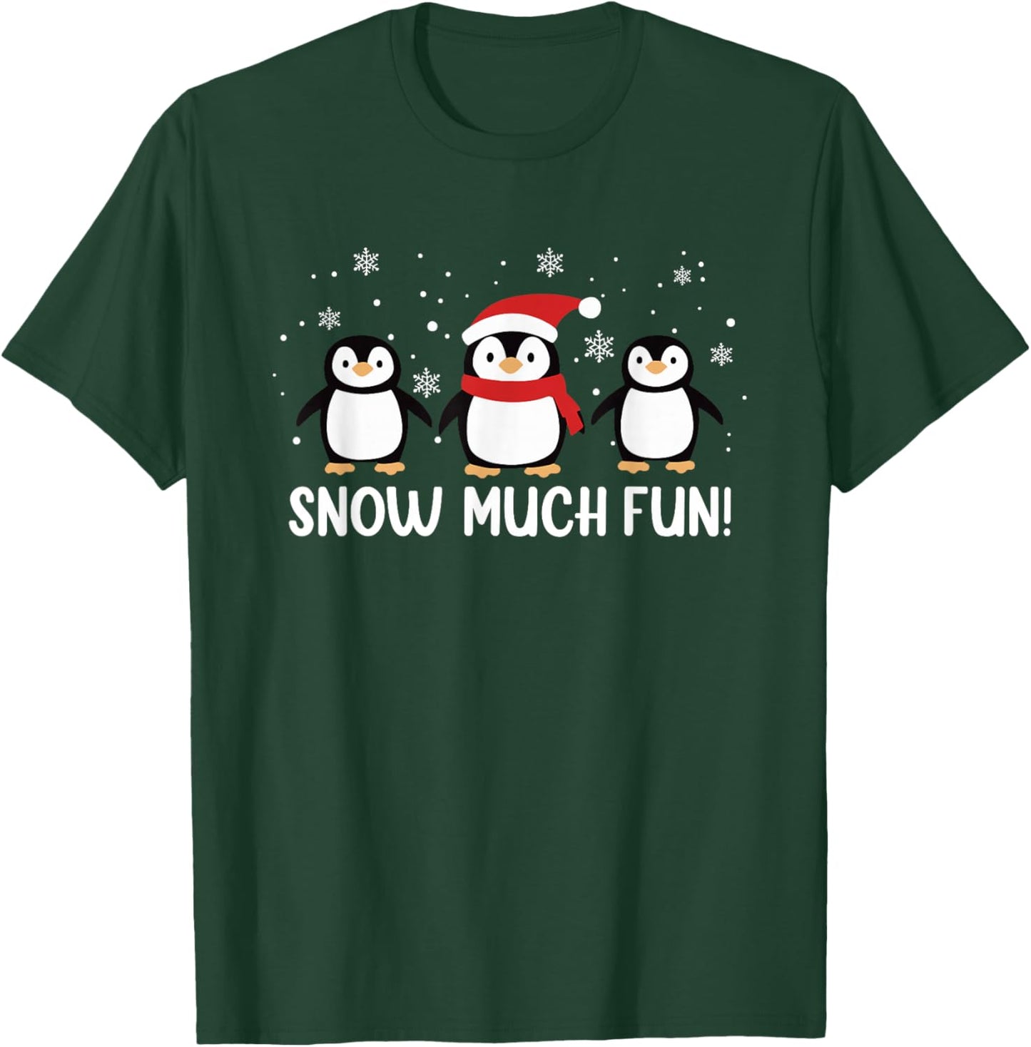 Funny Snow Much Fun Christmas Penguins T-Shirt - T-Shirt | Forest